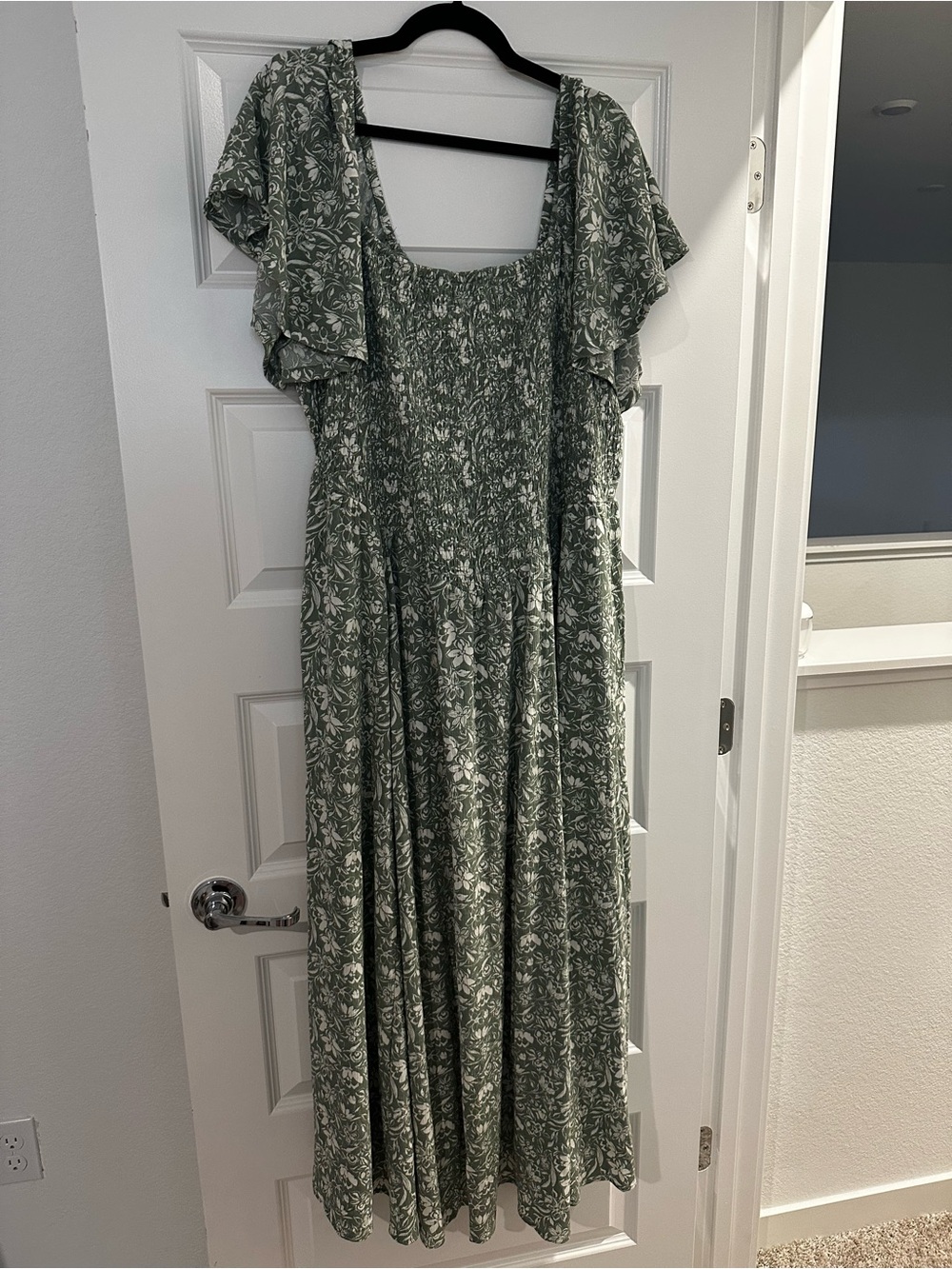 torrid Sage Green Floral Smocked Maxi Dress